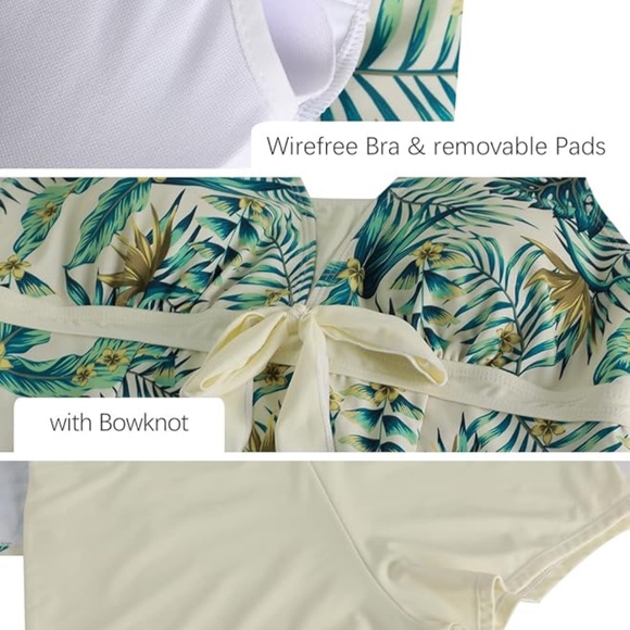NWT Ecupper Womens One Piece Swimdress Shaping Body Swimsuit Floral Size 4X - Picture 6 of 6